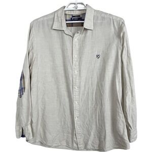 Cremieux Slim Fit Linen Shirt‎ Oat Tan Old Money Coastal Classic Size XXL Casyak
